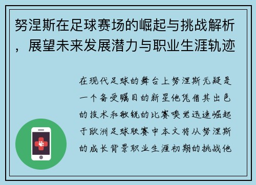 努涅斯在足球赛场的崛起与挑战解析，展望未来发展潜力与职业生涯轨迹